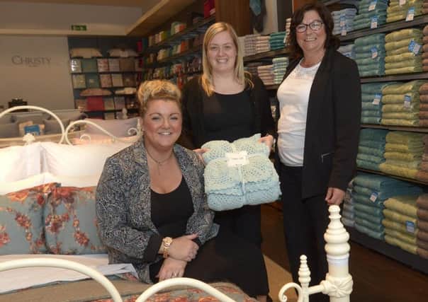 Pictured at the opening of the Christy store in The Outlet are Christy's Manager Patricia Payne, Store Manager Louise Stevenson and Nicola Sexton ©Edward Byrne Photography INBL1526-253EB