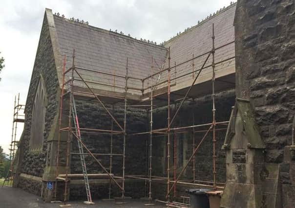 Roof under repair at St Colmanell's.