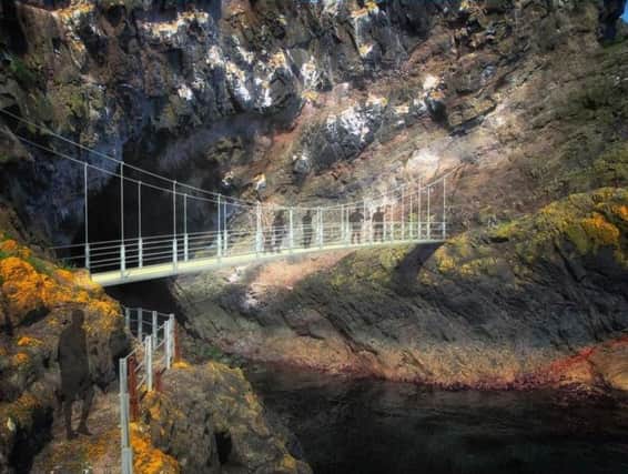 An artist's impression of what the restored Gobbins Cliff Path will look like when the project is completed. INLT 23-676-CON