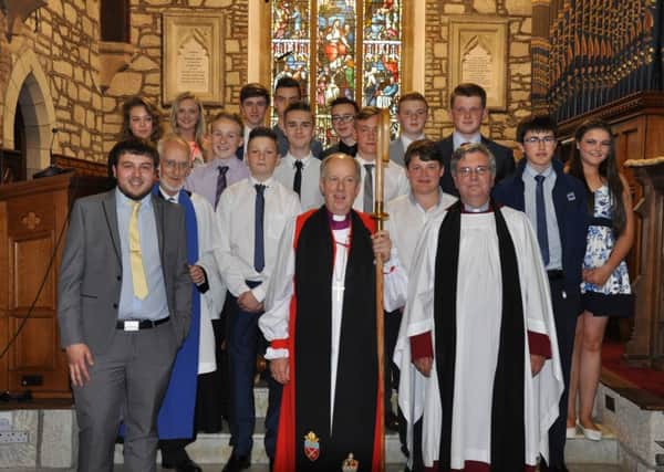 Pictured are the young people from the Parish of Dungiven and Bovevagh who were confirmed by the Bishop of Derry and Raphoe,  Ken Good. Also in the picture are, the Rural Dean, Canon Harold Given, Diocesan Reader Mr Cecil Ross and the parish Youth Coordinator Mr Peter Thorogood.