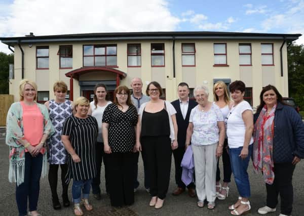 Committee members pictured at the official opening of the Tullyally Community Centre on Friday. INLS2615-159KM