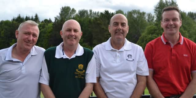 Taking part in the Max McCready Salver at Dunmurry Golf Club were from left - Brian McCarey, Stephen Duncan, Dennis Sheridan, and Oliver Totten.