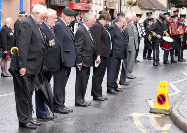 Paying their respects during the Somme Commemoration Service in Broughshane. INBT27-249AC