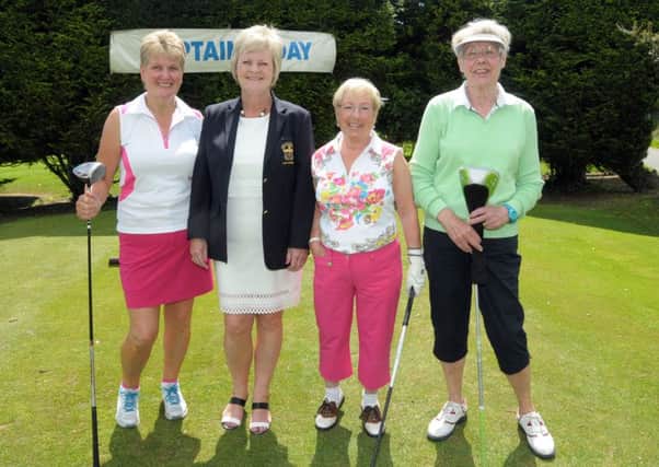 Carrickfergus Golf Club Lady Captain Dawn Jamison, (second from left) with guests, Angeline McWilliams, Mary Anderson and Rosemary Watson. INCT 26-231-AM