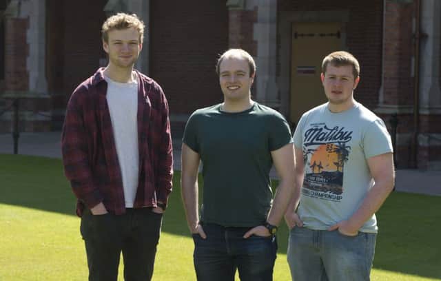 From Left: Richard Surgenor (Ballymoney), Kenneth McAneaney (Ballymoney) and Samuel Scott (Carrickfergus) have been selected to take part in British Councilâ¬"s IAESTE programme.  Through IAESTE (International Association for the Exchange of Students for Technical Experience), the Queenâ¬"s University Belfast students will  work in Macau, Poland and Switzerland respectively, where they hope to gain the skills needed to secure future employment when they return home.  For more information visit http://nireland.britishcouncil.org