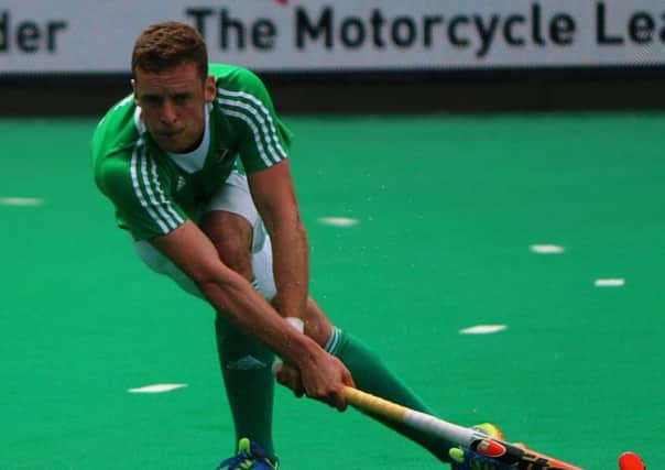 Jonny Bell in action for Ireland during the World League 3 Series.