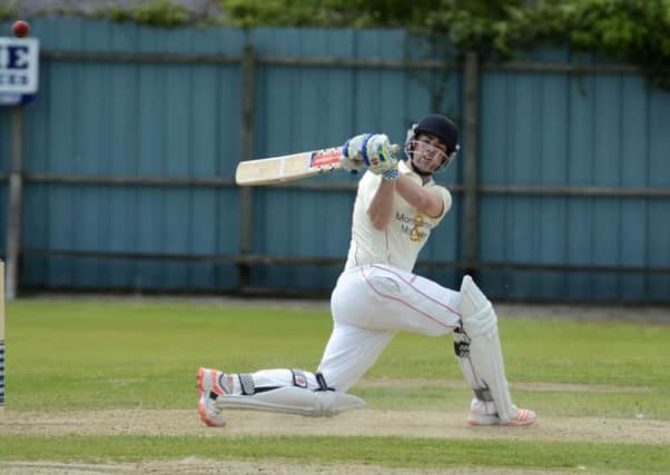 Brigade's 
Ryan Hunter clips this one away for more runs against Eglinton, on Sunday. Picture by Keith Moore/Press Eye