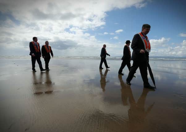 Marchers on the beach at Rossnowlagh in 2014. Photo: Kelvin Boyes