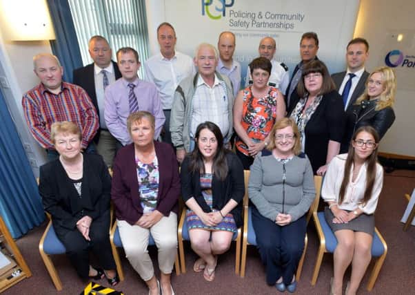 Pictured at a recent induction event are some of the newly appointed members of Mid and East Antrim PCSP. INLT-27-679-CON