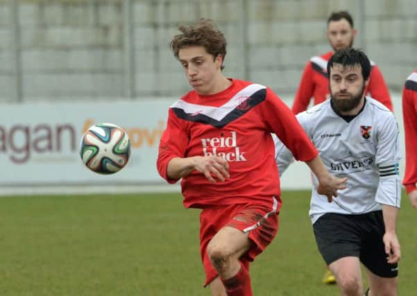 Joel Cooper in action for Ballyclare Comrades. INNT 05-003-PSB