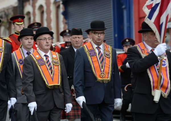 City of Londonderry Grand Orange Lodge on parade . INLS2715-170KM