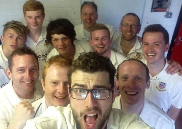 Ballymena Second XI captain Stephen Colgan (bottom left) and his team-mates pose for a 'selfie' at the end of a week in which they won four matches in eight days!