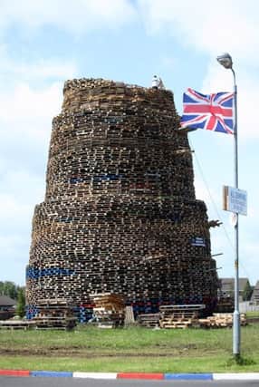 Building the Ballymacash bonfire gets underway. US1527-574cd  Picture: Cliff Donaldson