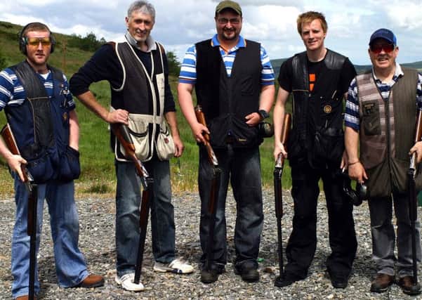 Martin Tracey, James Brown, Richard Browne, Colin Goligher and Nat Robinson pictured at the chairty shoot in aid of Foyle Hospice.