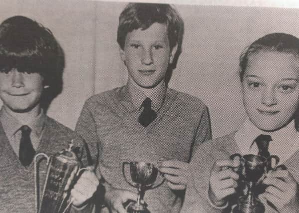Pupils receiving awards at Greenisland Primary School prize day in the summer of 1986. INCT-28-701-CON