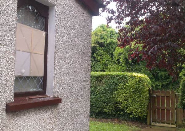 Bricks smash  window of baby boy's bedroom
