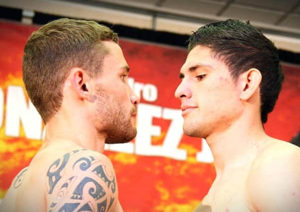 Press Eye - Belfast -  Northern Ireland - 17th July 2015 - Fighters weigh in on Friday in preparation for upcoming IBF Championship fight between Champion Carl Frampton and Alejandro Gonzalez, Jr. in El Paso, Texas
Picture by Jorge Salgado / Press Eye