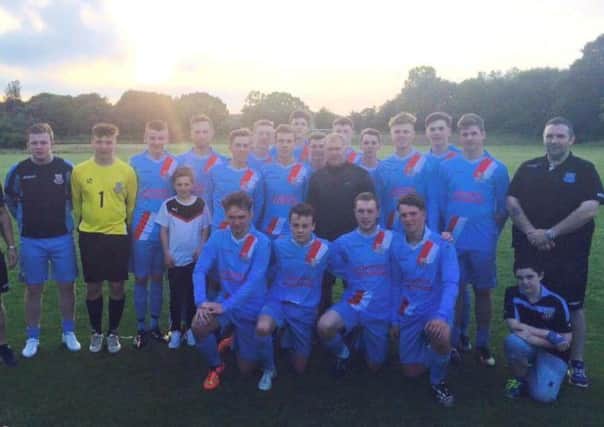 Ballymena United youth team pictured with former Manchester United and England star Paul Scholes during the local boys' trip to Manchester last week.
