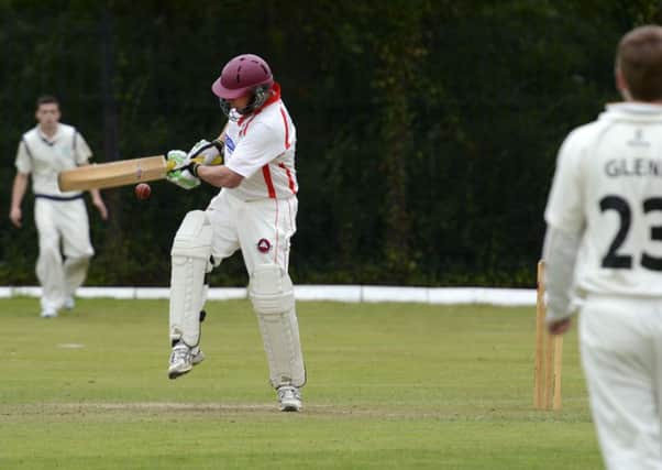 Andy Christie pictured at the crease for Drummond during Saturday's match against Glendermott. INLS2915-111KM