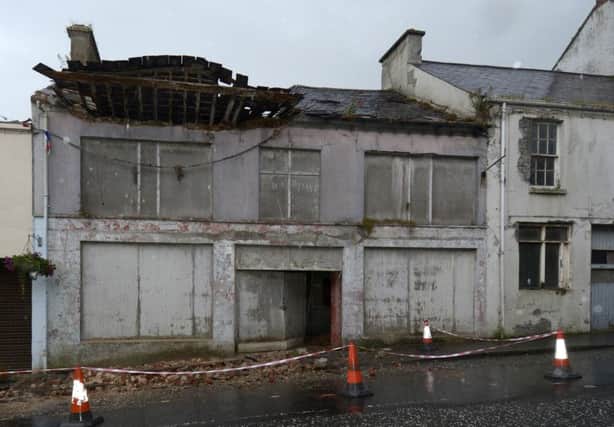 The collapsed building in Dromore Street Rathfriland. INBL1529-276EB