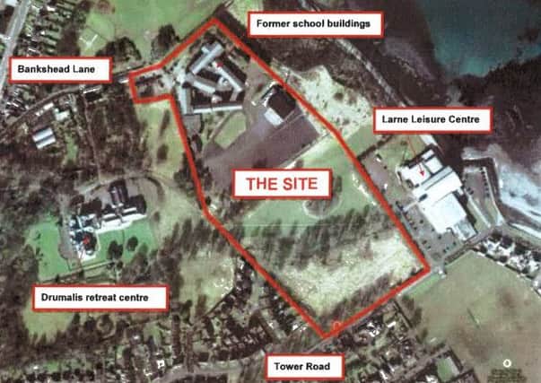 The proposed location of the new housing development on the former St Comgall's college site. INLT-30-702-con