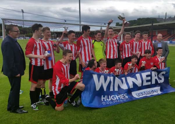 Derry Colts side which secured the Hughes Insurance Foyle Cup U16 title.