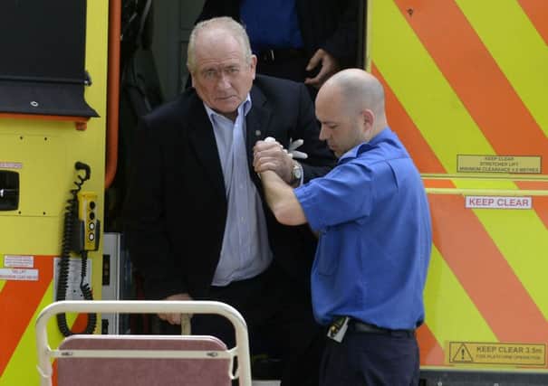 Frank McGirr is brought to Craigavon Hospital on tuesday morning. Pic Pacemaker