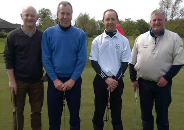 John Carmichael, who finished third in the Roe Park Resort Cup, pictured with playing partners Trevor Thompson, David Armstrong and Alan Thompson.