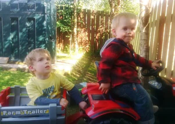 Brotherly love - Luke O'Hanlon (left) with his brother Coen. The boys' mum Claire has just launched her blog on the Leap for Luke Facebook page