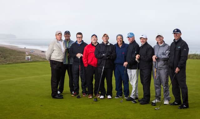 The group is pictured on the first tee at Portstewart Golf Club along with Bernard McMullan, Tourism Ireland New York (third left) and Rory Mathews, Failte Ireland (right).