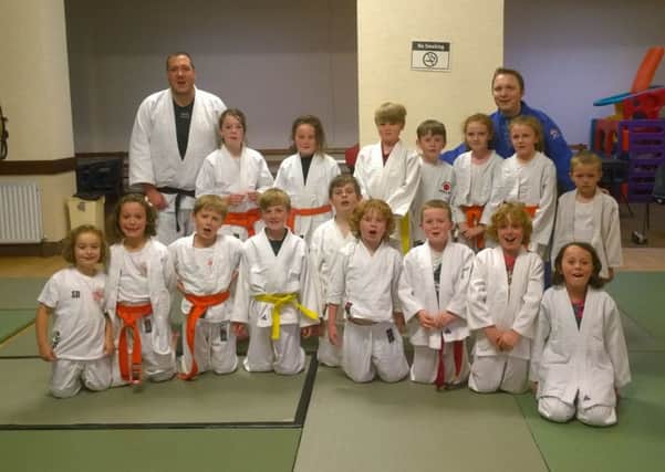 Mark Donald and Mark Harris with the junior members of Sonkei