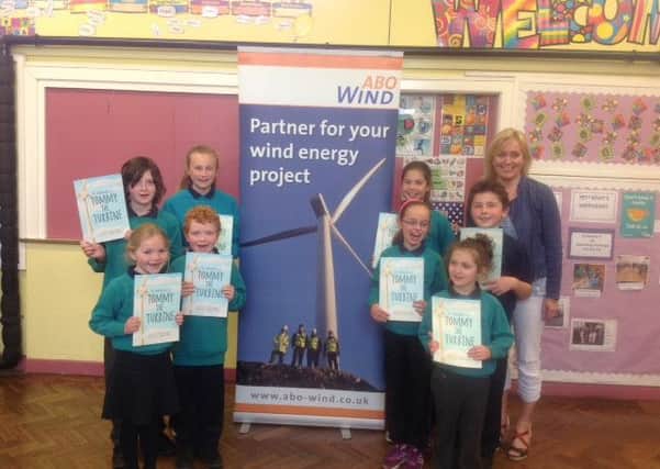 Pupils at Carnlough Controlled Integrated Primary School recently received their copies of Tommy the Turbine INLT 27-656-CON