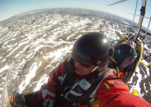 Norman Surplus takes an impressive 'selfie' while flying over Greenland in his gyrocopter.  INLT 32-678-CON