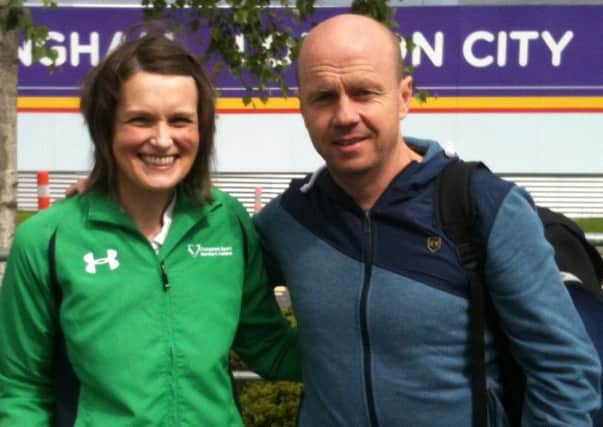 Ailis Corey from Kildress was delighted to meet one of her sporting idols, Tyrone GAA legend Peter Canavan, as she travelled to the Transplant Games