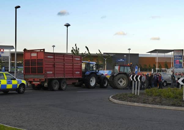 The farmers milk protest at Tesco Extra at Bridgewater Park ©Paul Byrne Photography INBL1532-200PB