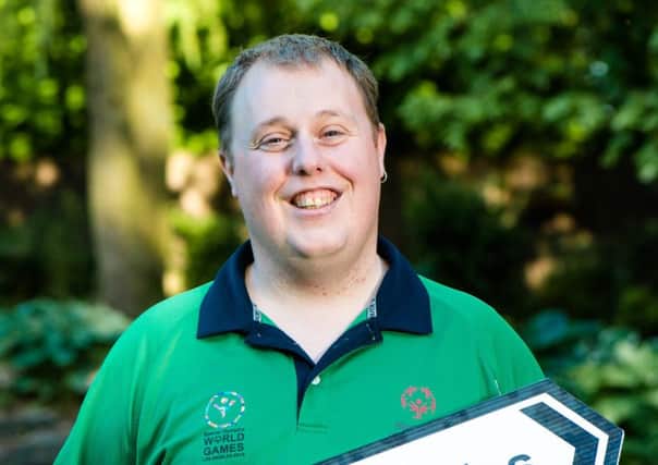 Sean Campbell, who was at a special reception hosted by the US Consul General in Belfast for athletes heading to the Special Olympics World Summer Games in Los Angeles (LA2015).  Picture by Elaine Hill.
