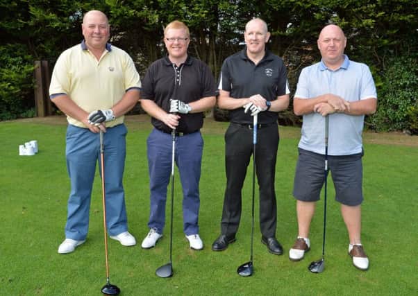 Pictured at Carrickfergus Golf Club Open Week are Simon Briers, Michael Keys, David Woods and Bill McBratney. INCT 30-013-PSB