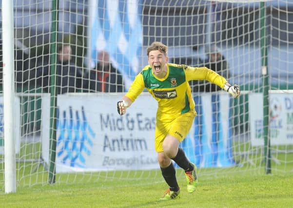 Co. Antrim goalkeeper Jack Ferguson, who hails from Larne, made three crucial saves during the penalty shoot out which helped his team defeat Club America in the Premier Section final. INLT 32-901-CON




Picture by Declan Roughan / Press Eye.