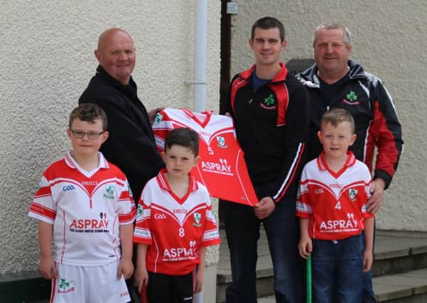 Seamus Laverty of Aspray is delighted to come on boarD in Loughgiel Shamrocks centenary year to sponsor the U8 shamrocks ahead of their playing season. Seamus congratulated the club on reaching their centenary and as a loyal shamrock supporter wished the club every success for the upcoming championship season.