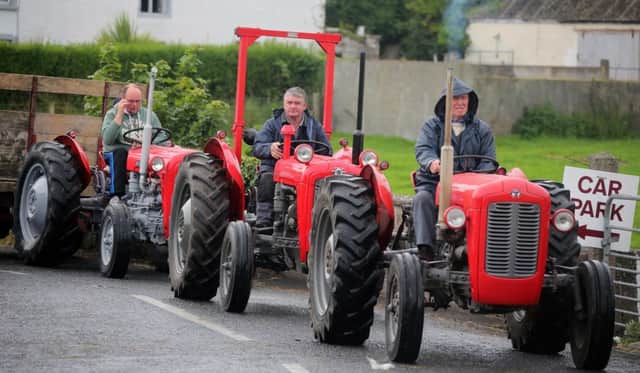 A red line up at the Glens Vintage Rally held in Cushendall on Saturday