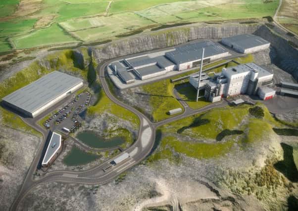 A computer-generated image of the proposed energy plant at Hightown Quarry