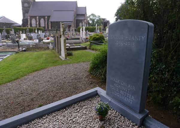 PACEMAKER BELFAST  14/08/2015 
A new headstone on Seamus Heaney's grave in St Mary's Church  graveyard in Bellaghy.
Picture By: Arthur Allison/Pacemaker Press
