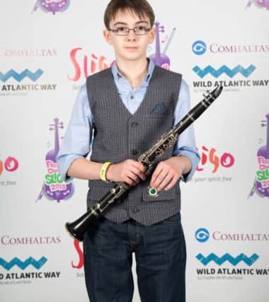 Clarinet (under 12 years) 3rd place winner, Peadar Connor, CCÉ, Ballycastle, Antrim at the 2015 Comhaltas Ceoltóirí Éireann All Ireland Fleadh Cheoil. inbm35-15