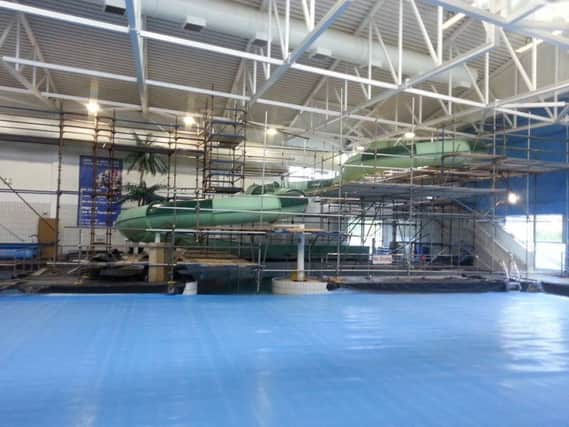 The undergoing work to the slide at Banbridge Leisure Centre.