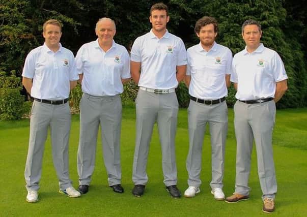 North West Golf Club Team Captain John O'Donnell (second left) pictured with his Barton Shield squad.