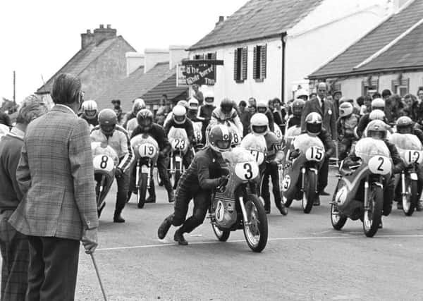 A photo of the start of the 200cc race at Carrowdore - one of many images captured in Roy Harris' new book 'Just For The Thrill'.