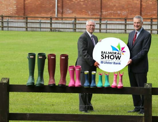Richard Donnan of Ulster Bank and Colin McDonald of the RUAS announce that Ulster Bank has agreed a new three-year deal to remain the principal sponsor of the Balmoral Show.