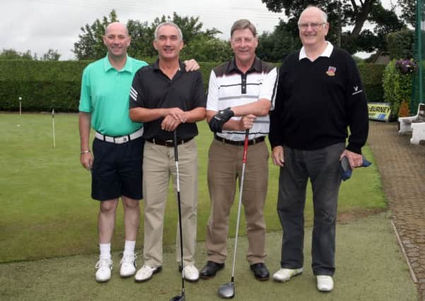 Michael McGarry, Dennis Stewart, Henry Eagleson and Ronnie Kernohan taking part in the Michelin Competition at Ballymena Golf Club. INBT35-228AC
