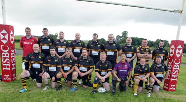 LINE OUT. Armoy RFC 1st XV prior to their game at Limepark on Saturday.INBM36-15 013SC.