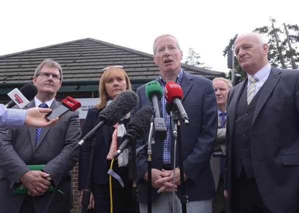 PACEMAKER BELFAST  22/08/2015
The DUP's Gregory Campbell said his party would be meeting with the Northern Ireland Secretary of State Theresa Villiers about the alleged role of IRA members in the killing.
Picture By: Arthur Allison/Pacemaker Press
